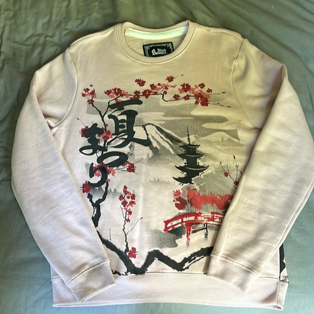 Blind Rooster Pink Japan-Inspired Sweatshirt - Men’s Size S